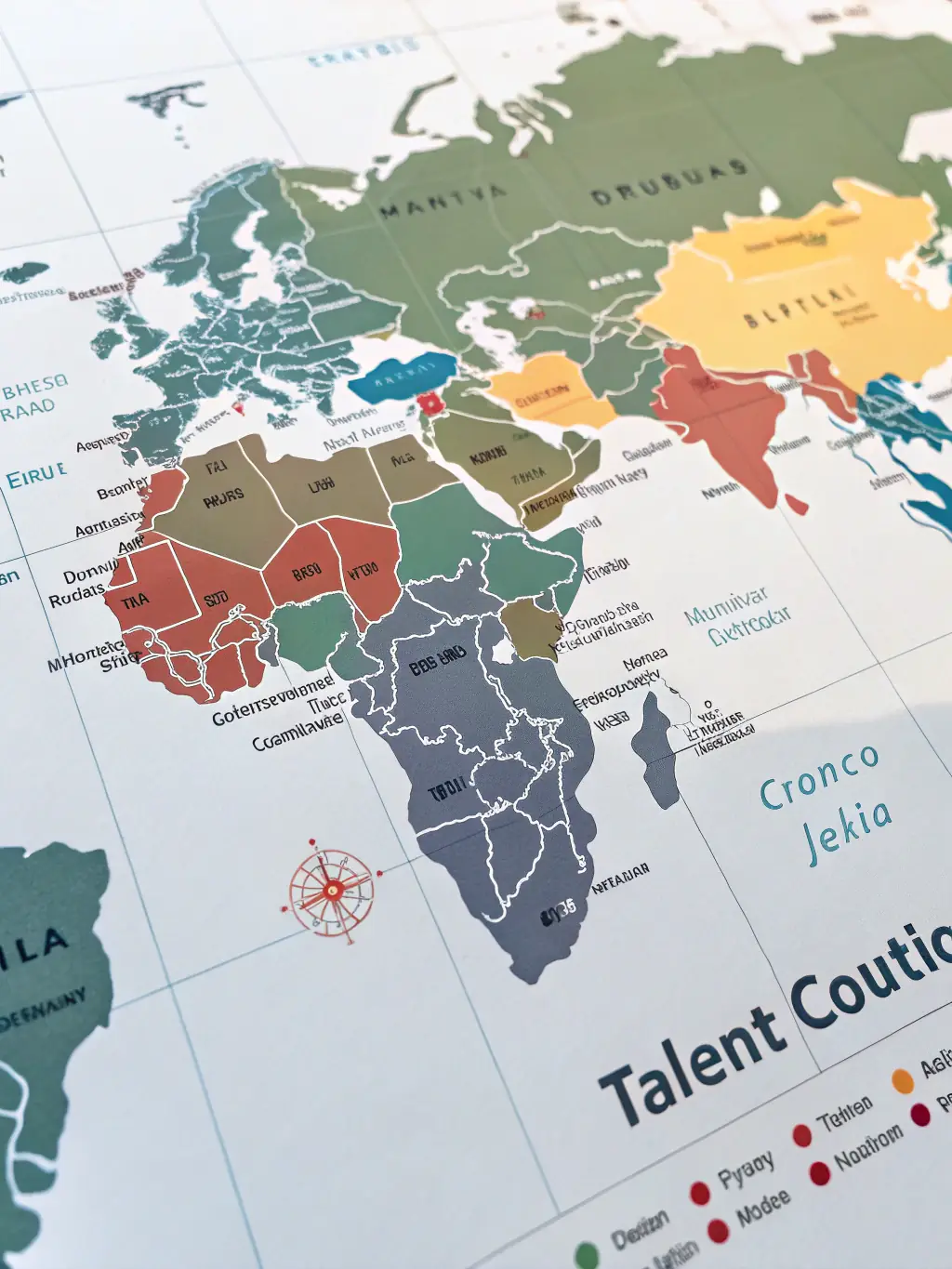 A world map highlighting key regions where International Brokers HUB sources talent and provides leads, emphasizing the global reach and expertise of the company.